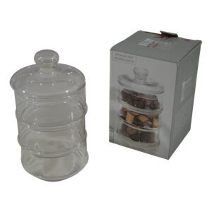 Glass stackable jar dia 12.5x22cm