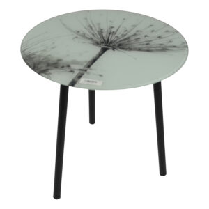 Glass table w/ print dia 40x41cm