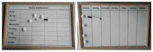 Mdf week planner white board 40x60x1.5cm