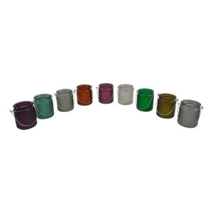 Glass candle holder w/handle dia 7.5x9cm