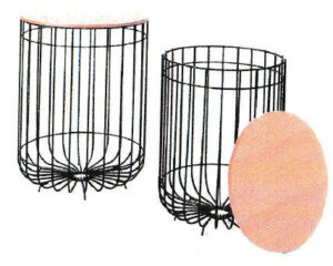 Metal basket table dia 30x45cm
