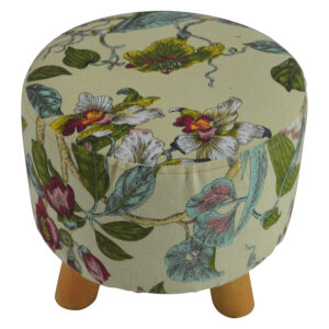 Wooden stool w/fabric cover
