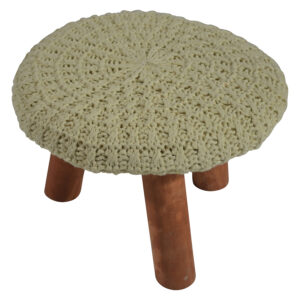 Wooden stool w/fabric cover