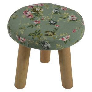 Wooden stool w/fabric cover