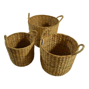 Water hyacinth basket s/3