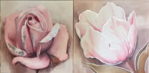 Art Print handpainted 55x55cm
