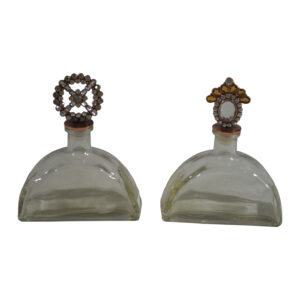 Glass vase/bottle with lid 14x6x17cm