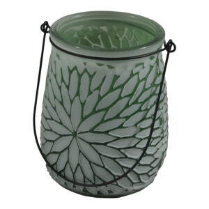 Glass candle holder w/hanger dia 11.5x14cm