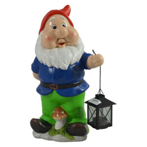 Terracotta gnome w/lantern