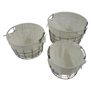 Metal storage basket round s/3