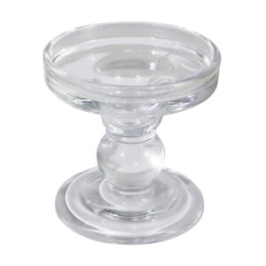 Glass taper candle holder dia8.5x8.5cm (S)