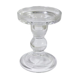 Glass taper candle holder dia8.5x11cm (M)