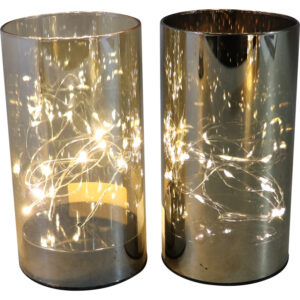 Glass cylinder w/Led dia 8x15cm