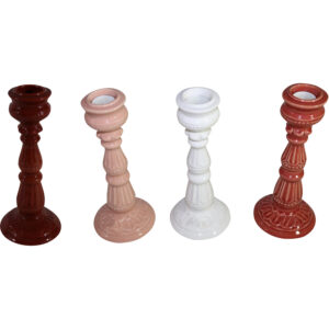 Ceramic taper candle/tealight holder 31cmH