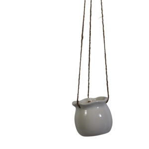 Dolomite flower pot w/hanger d.10x9cm