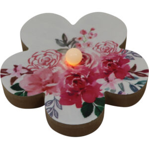 Mdf flower w/Led d.12x4cm