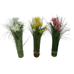 Grass bunch w/flowers 38cmL