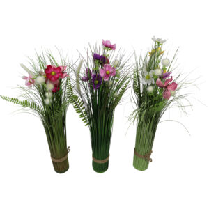 Grass bunch w/flowers + butterflies 57cmL