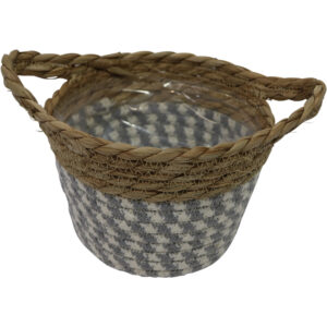 Cotton w/grass basket 22x16x14.5cm