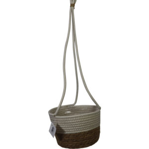 Cotton w/grass basket d.22x14cm
