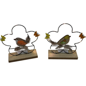 Metal flower decoration w/Led 18x5.5x17.5cm
