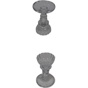 Glass taper/pillar candle holder d.10.5x16cm