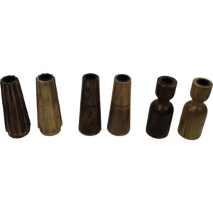 Mango wood taper candle holder d.6x15cm
