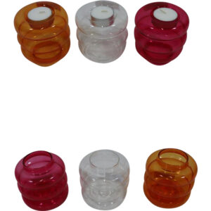 Glass vase/tealight holder d.9x9cm