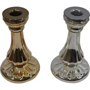 Glass taper candle holder d.10x17cm