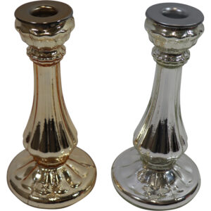 Glass taper candle holder d.10.5x22cm