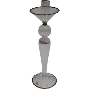 Glass taper candle holder d.9x29cm