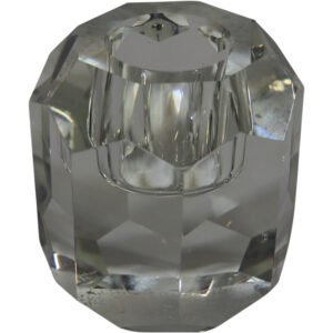 Crystal glass taper candle holder d.5x6cm