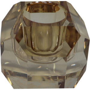 Crystal glass taper candle holder d.5x4.5cm