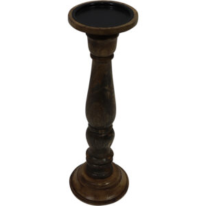 Mango wood pillar candle holder d.11.5x35.5cm