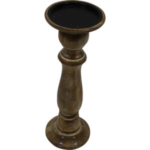 Mango wood pillar candle holder d.10x30.5cm