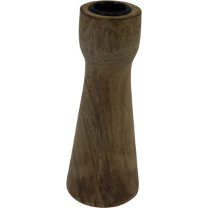 Mango wood taper candle holder d.6x16cm