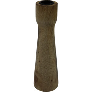 Mango wood taper candle holder d.6x21cm