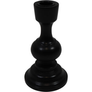 Mango wood taper candle holder d.8.5x15.5cm