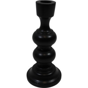 Mango wood taper candle holder d.9.5x20cm