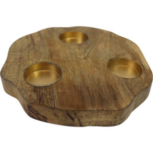 Mango wood tealight holder d.20x2.5cm
