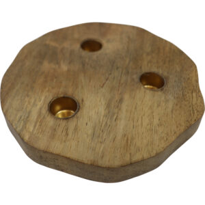 Mango wood taper candle holder d.19x2.5cm