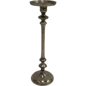 Aluminium pillar candle holder d.9.8x33cm