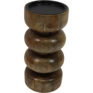 Mango wood pillar candle holder d.10x20.5cm