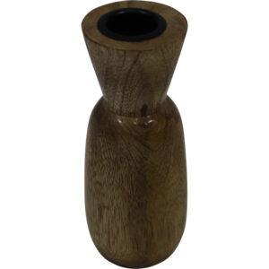 Mango wood taper candle holder d.5x12.5cm