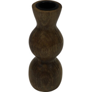 Mango wood taper candle holder d.5x13cm