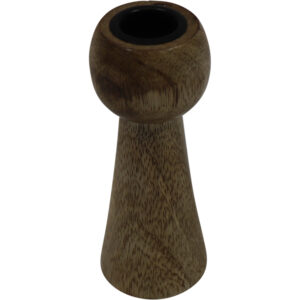 Mango wood taper candle holder d.5x13cm