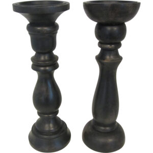 Mango wood pillar candle holder d.10x30.5cm