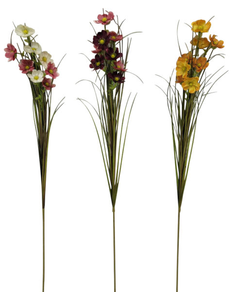 Grass spray w/flowers 78cmL