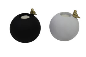 Polyresin tealight holder d.14.5x15cm