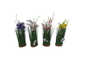 Grass bunch w/flowers 35cmH